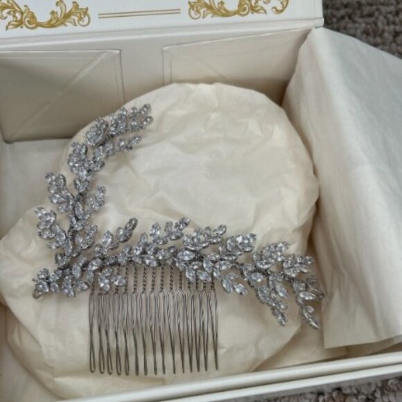 WORN ONCE BRIDAL STYLES COUTURE BRIDAL HEADPIECE CRYSTAL SEE PICS GORGEOUS main image 9